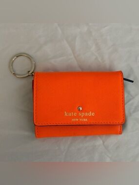 kate spade Orange and Black Leather Keychain Wallet